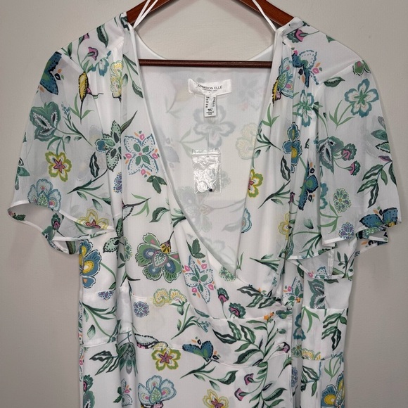 Addition Elle Responsible, Floral Asymmetrical Wrap Midi Dress Size 18 NWOT - Picture 9 of 16